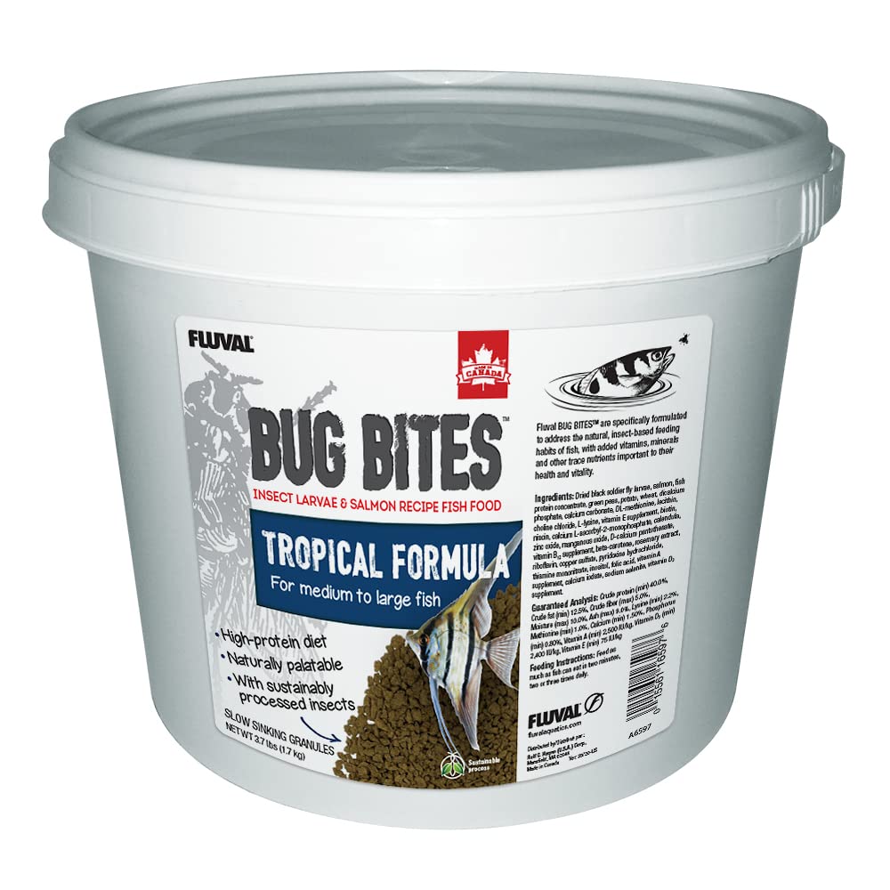 Fluval Bug Bites granulado tropical para peces medianos promueve desarrollo equilibrado