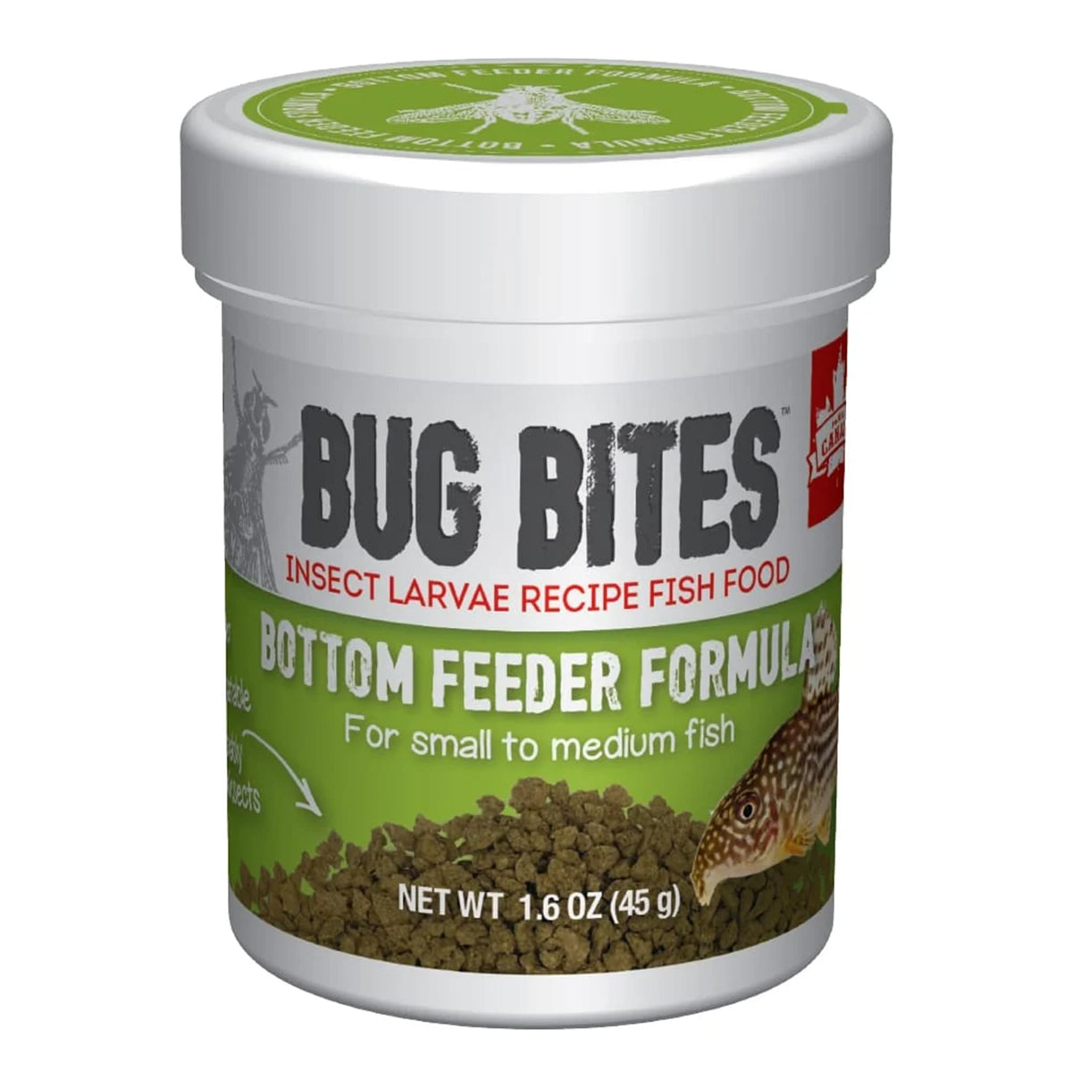Fluval Bug Bites: granulos para fondo, promueven ingestión rápida y palatabilidad en peces de fondo.