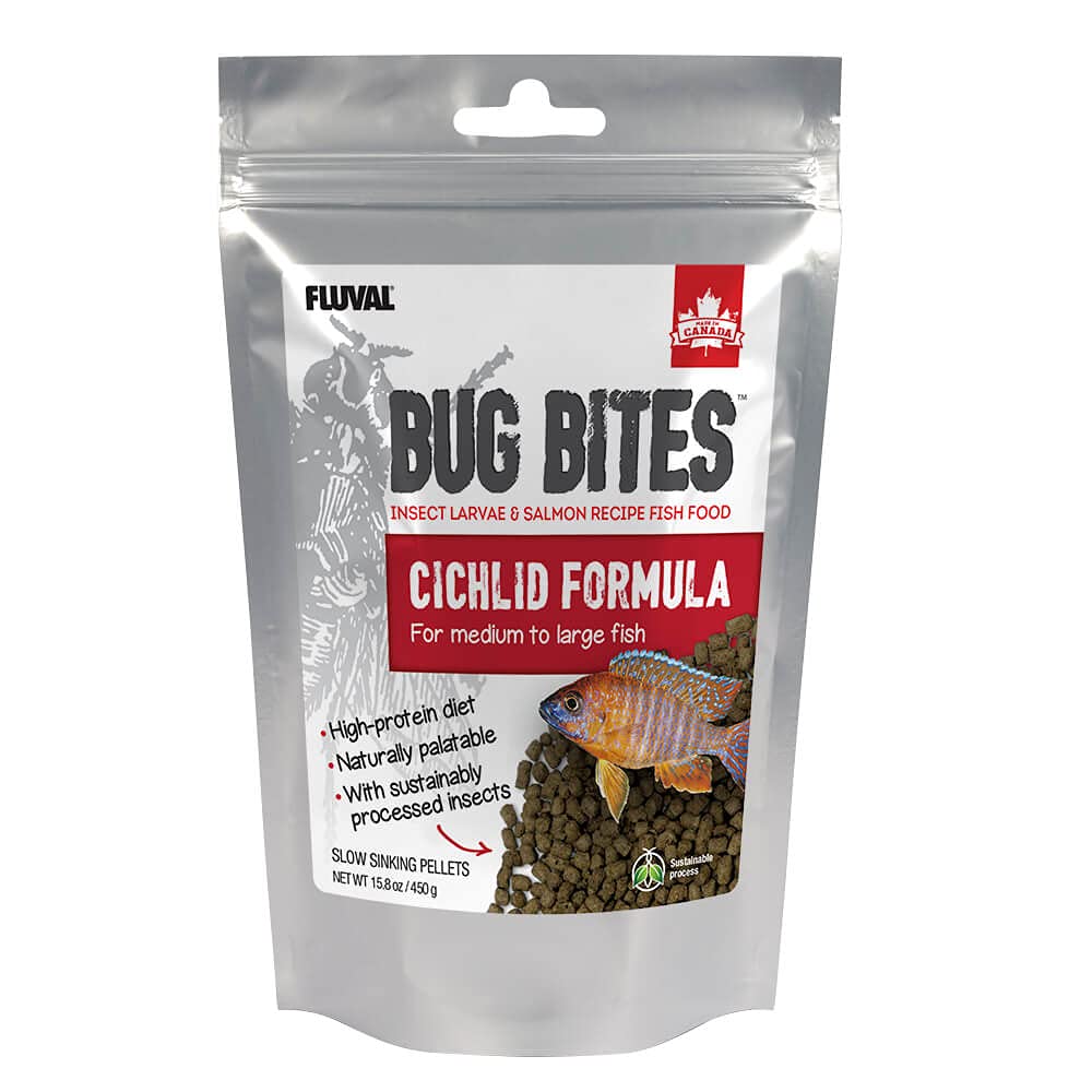 Fluval Bug Bites: granulos con proteínas principales para crecimiento saludable.