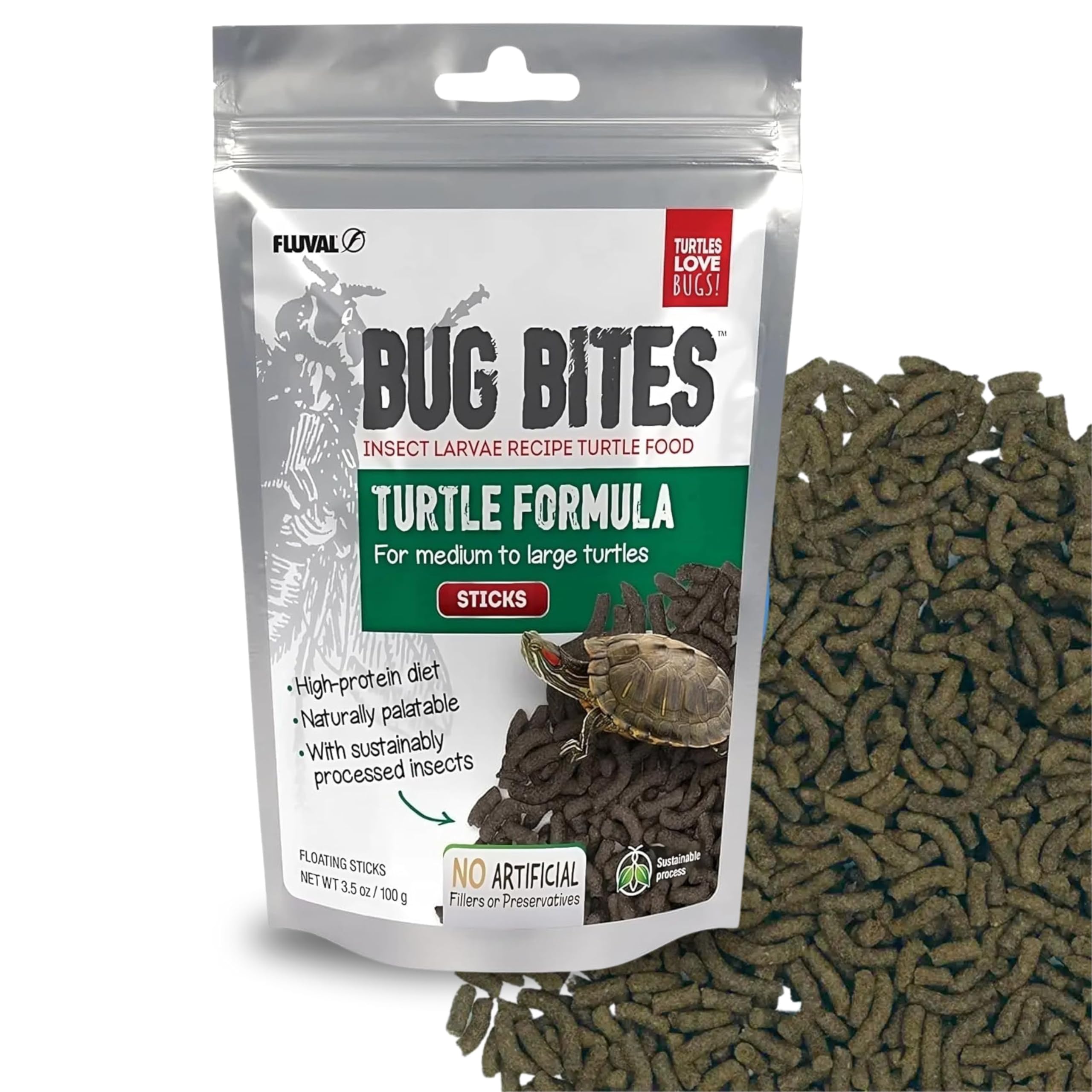 Fluval Bug Bites, palitos flotantes para tortugas medianas y grandes