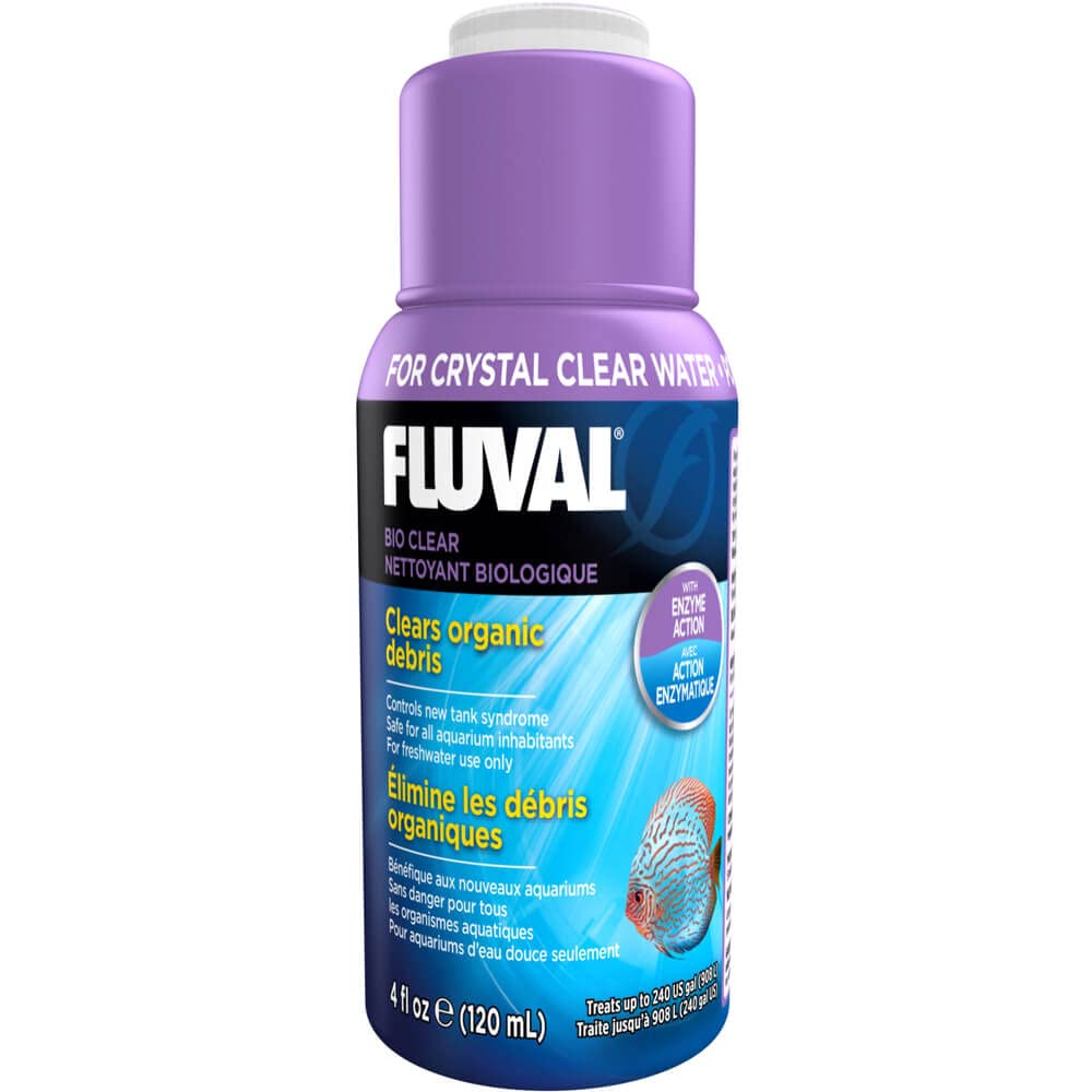 Fluval Clarify Bio, botella de 4 oz, mejora la claridad del agua en acuarios.