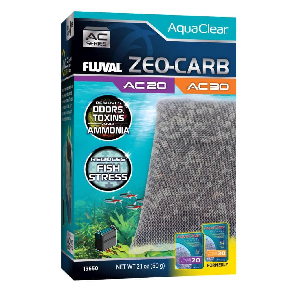 Fluval Zeo en bolsa de 60 g para filtración, mejora la claridad del agua.