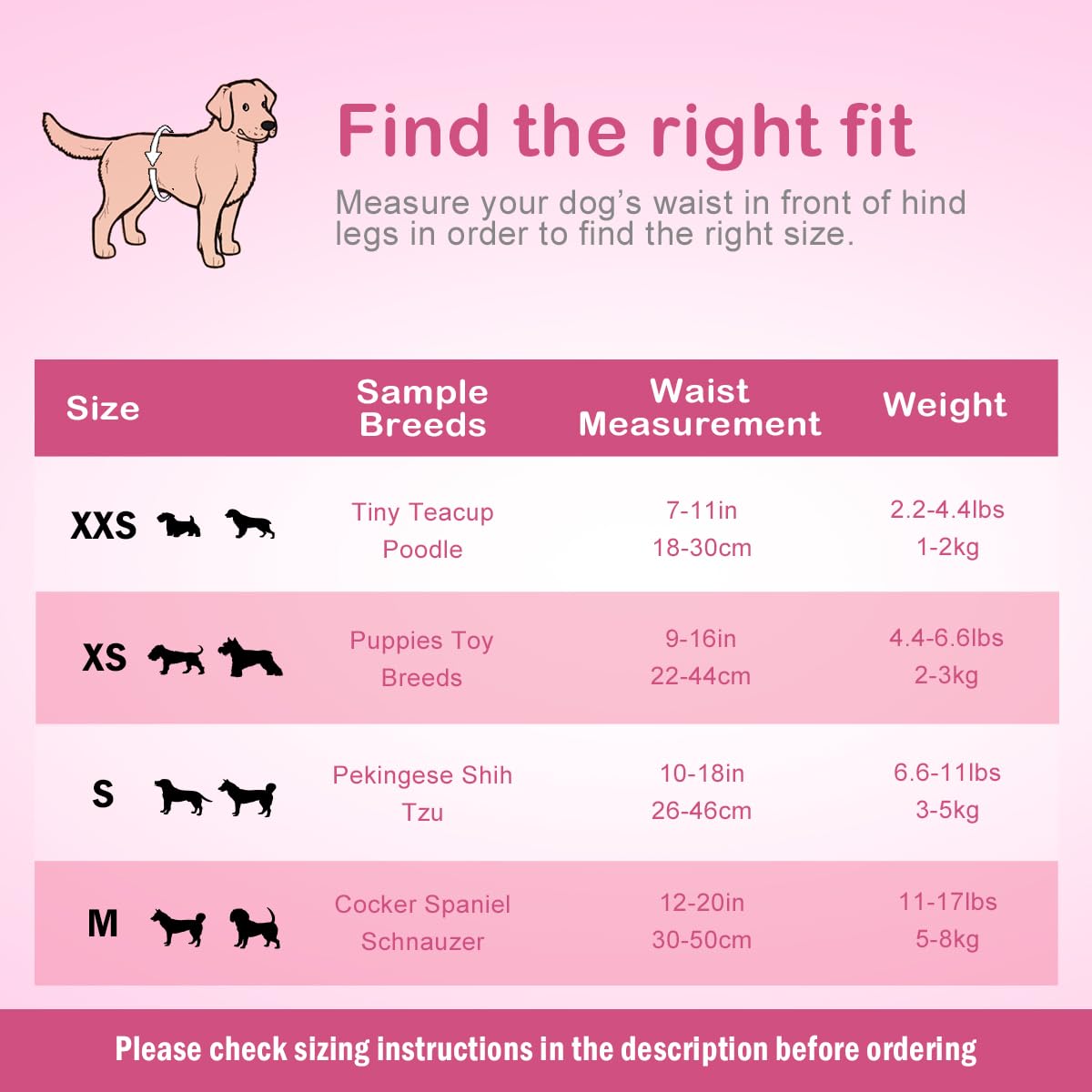 Flying Paws couches pour chienne ou chatte en chaleur, taille XXS.