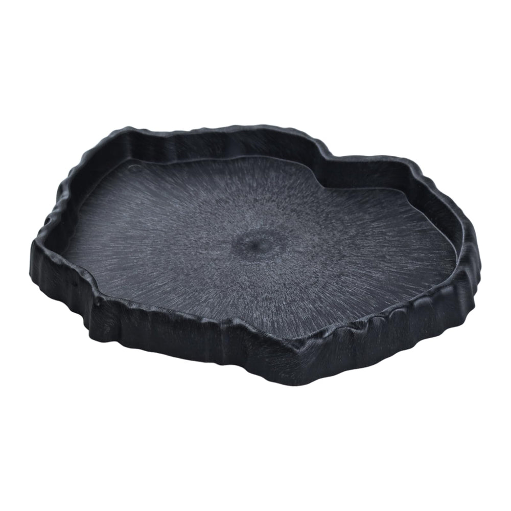 Flylin plato agua reptil con roca realista para terrario estable.