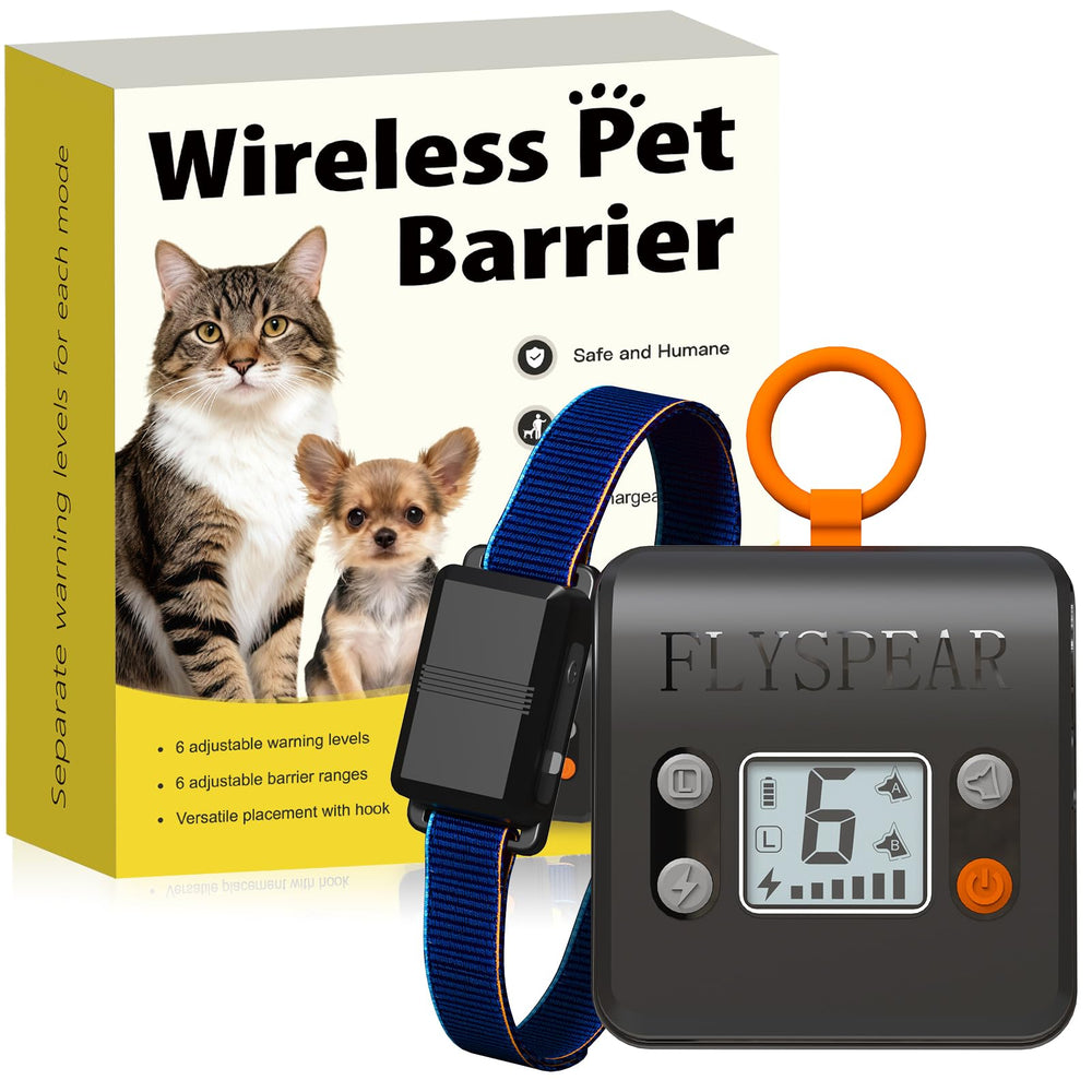 FLYSPEAR barrera inalámbrica para gato con collar ajustable, entrenamiento seguro