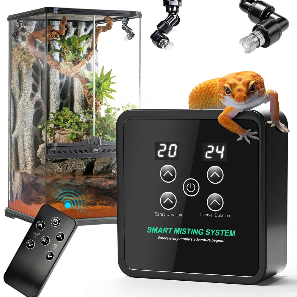 FMATOZ nebulizador reptil con temporizador y boquillas 360 para niebla precisa
