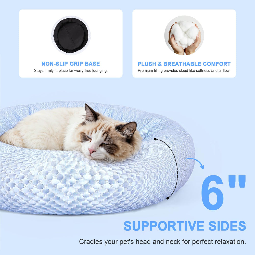 Cama Foamio Donut con funda lavable para limpieza rápida