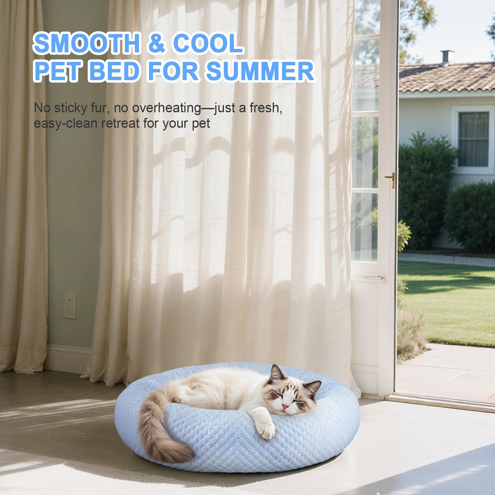 Cama Foamio Donut para gato pequeño con borde elevado para descanso seguro