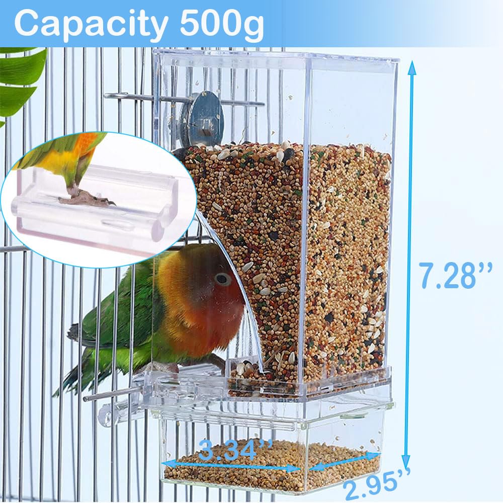 Fontsatty compatible con jaulas cuadradas, tamaño adecuado para aves pequeñas y medianas