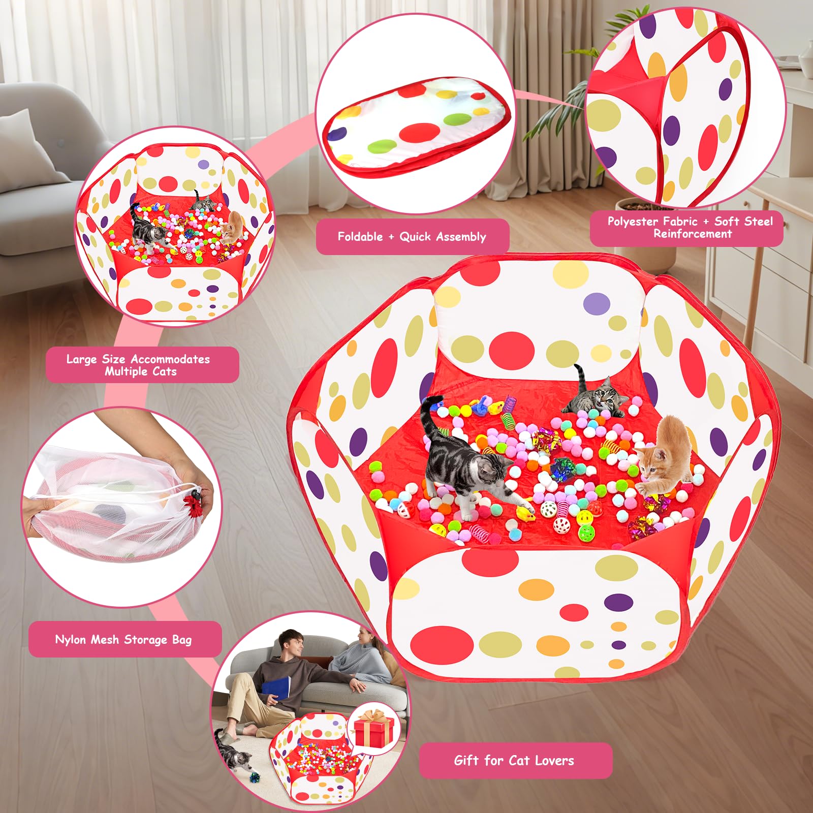 Fooind Gato Pit materiales seguros y duraderos para juego confiable