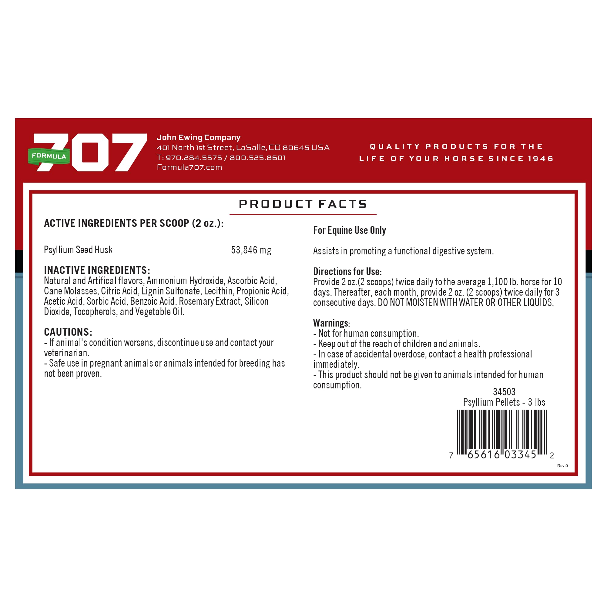 Formula 707 Psyllium Pellets: envase práctico para uso mensual y fácil manejo.