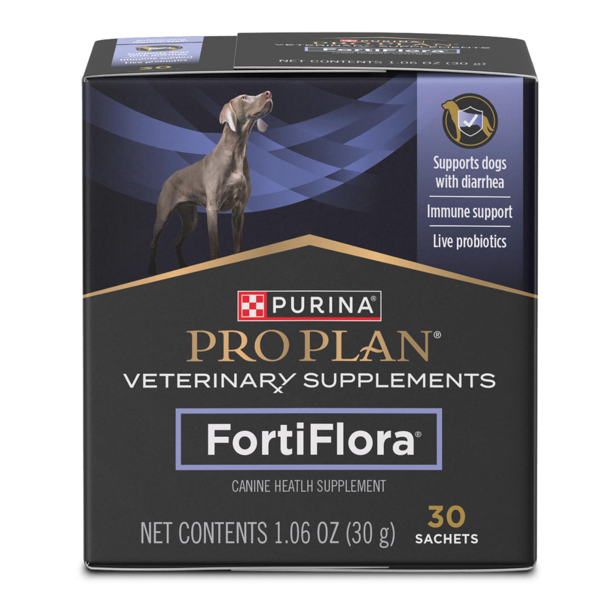 FortiFlora polvo-probiotico para perros, mejora la digestión y el equilibrio intestinal.