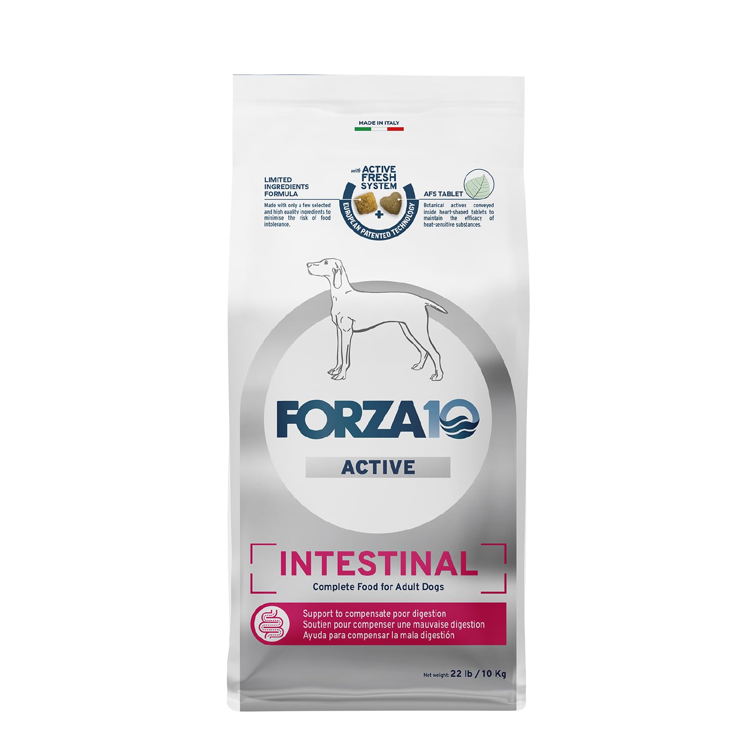 Forza10 alimento para perros, dieta de ingredientes limitados, apoyo digestivo potencial