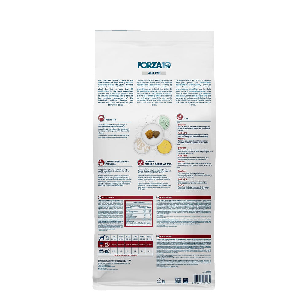 Forza10 Dermo Dry Food ingredientes clave para tolerancias alimentarias reducidas