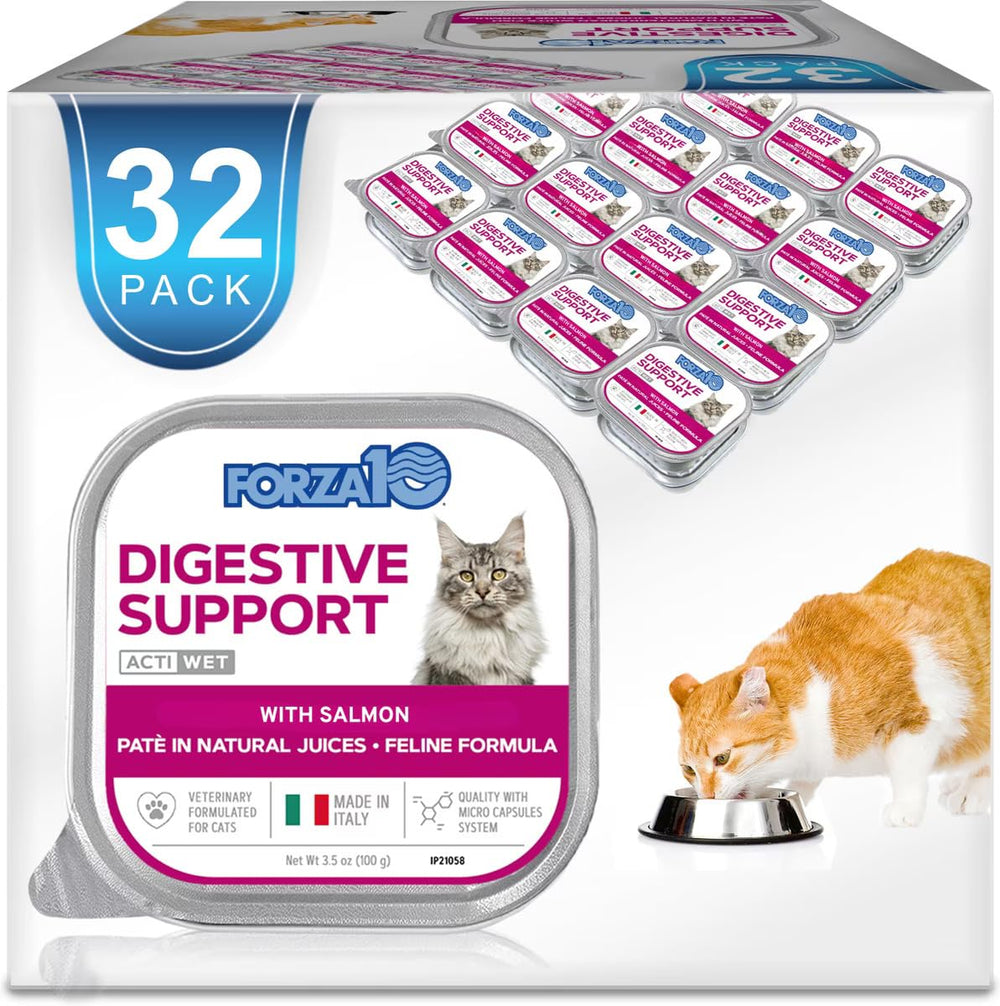 Forza10 gato, alimento húmedo de salmón en lata, sabor delicioso y digestión suave.