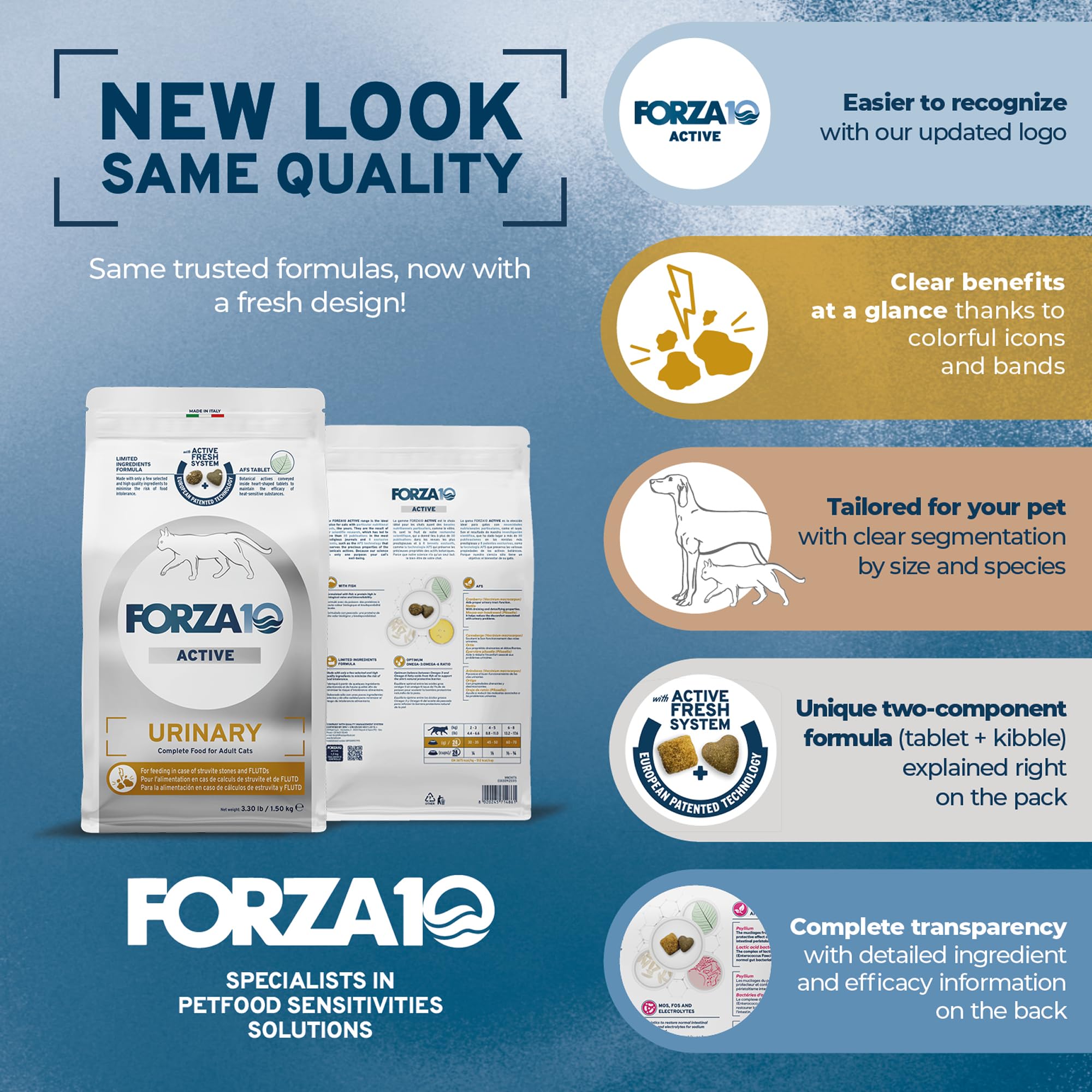 Forza10 Gato, proteína de pescado salvaje para nutrición digestible.