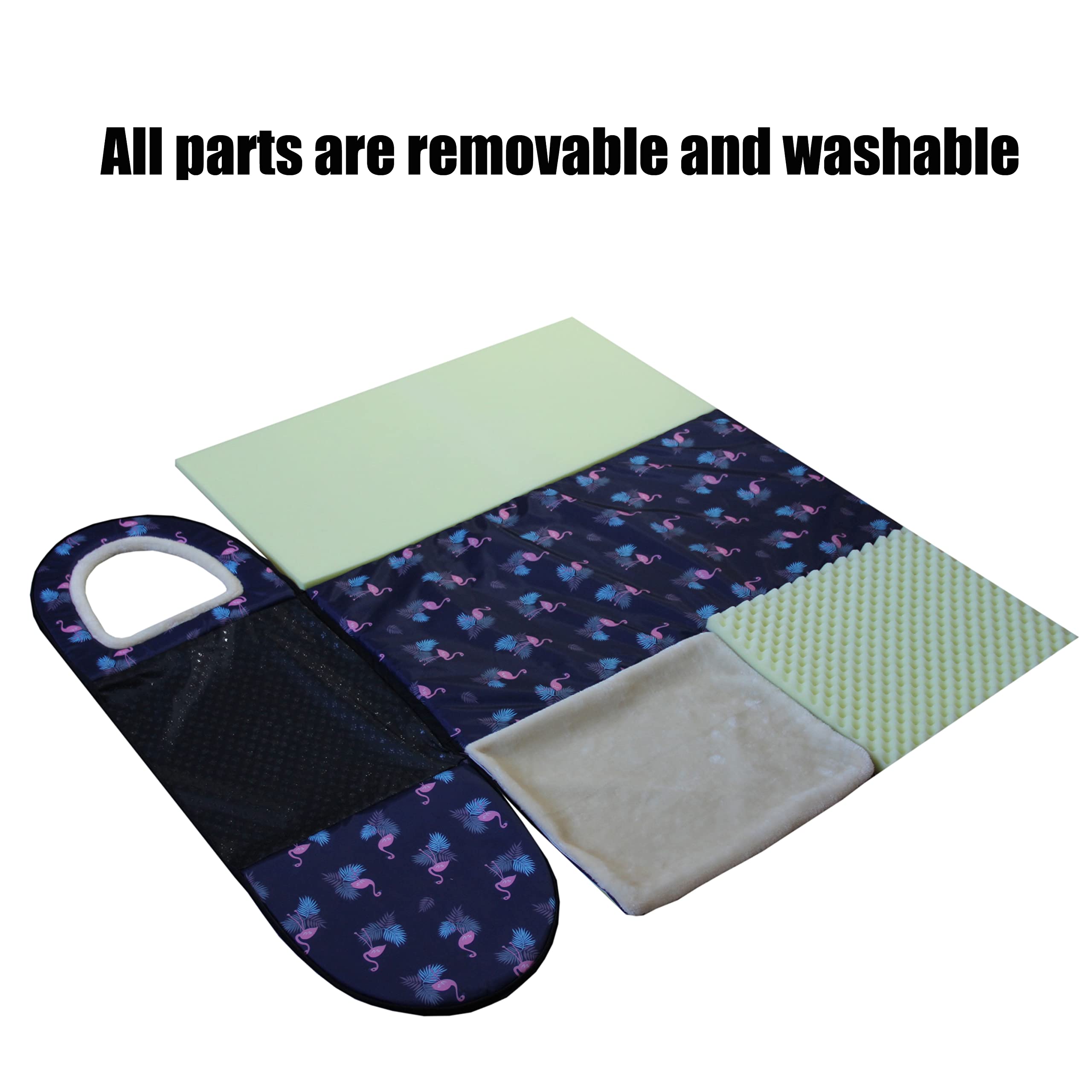 FOUIYIUTU Cama para perro XL Flamingo, funda lavable y fácil limpieza.