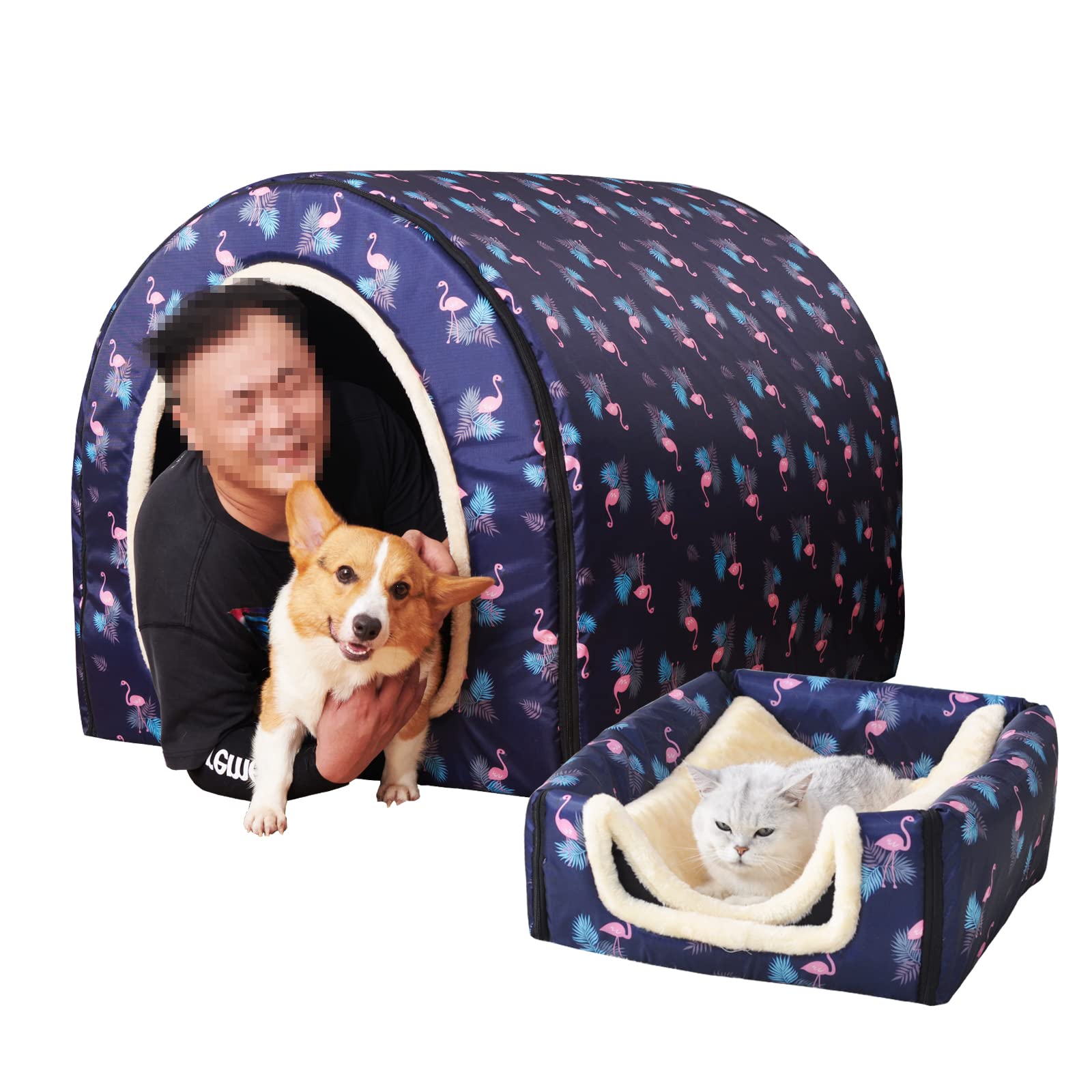FOUIYIUTU cama para perro con dos formas de uso, descanso versátil