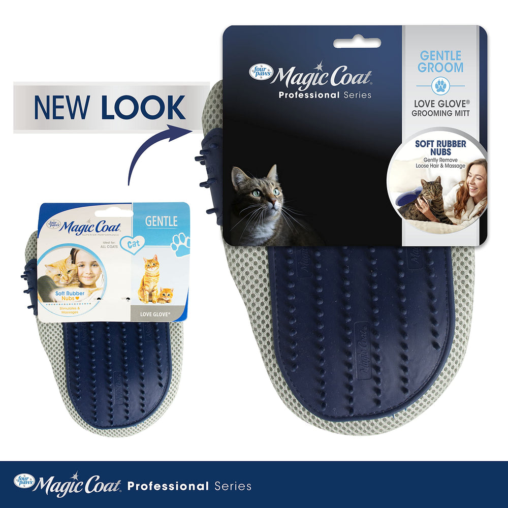 Four Paws Love Glove, nubs-goma, deslanado eficiente para felinos de todas las tallas