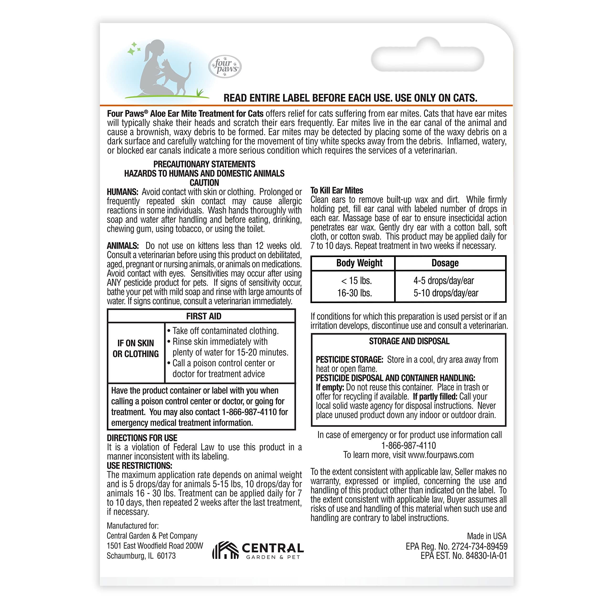 Cuidado diario de orejas con Four Paws Healthy Promise en casa