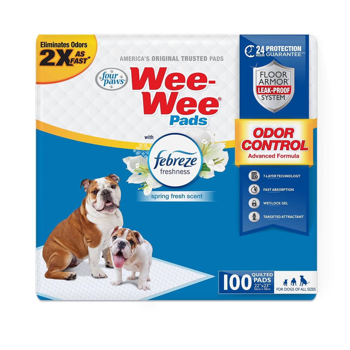 Four Paws Wee-Wee con Frescura Febreze: almohadilla que neutraliza olores y perfuma el hogar