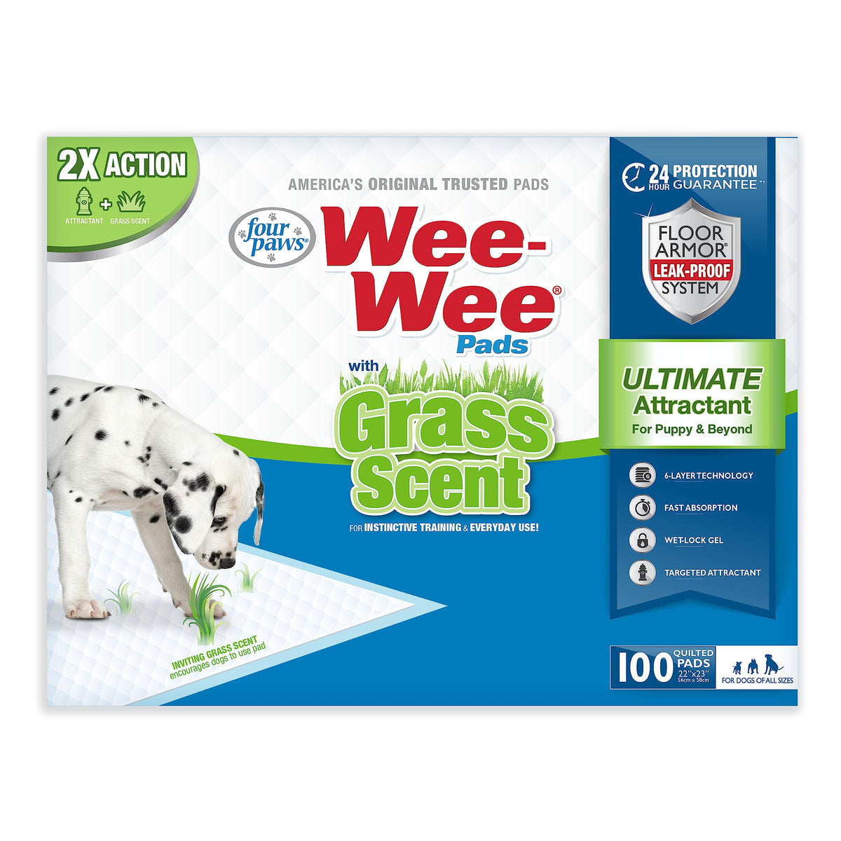 Four Paws Wee-Wee pad hierba olor para entrenamiento canino.