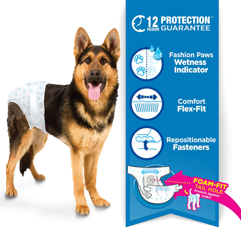 Four Paws Wee-Wee: cierres reposicionables para un ajuste seguro.