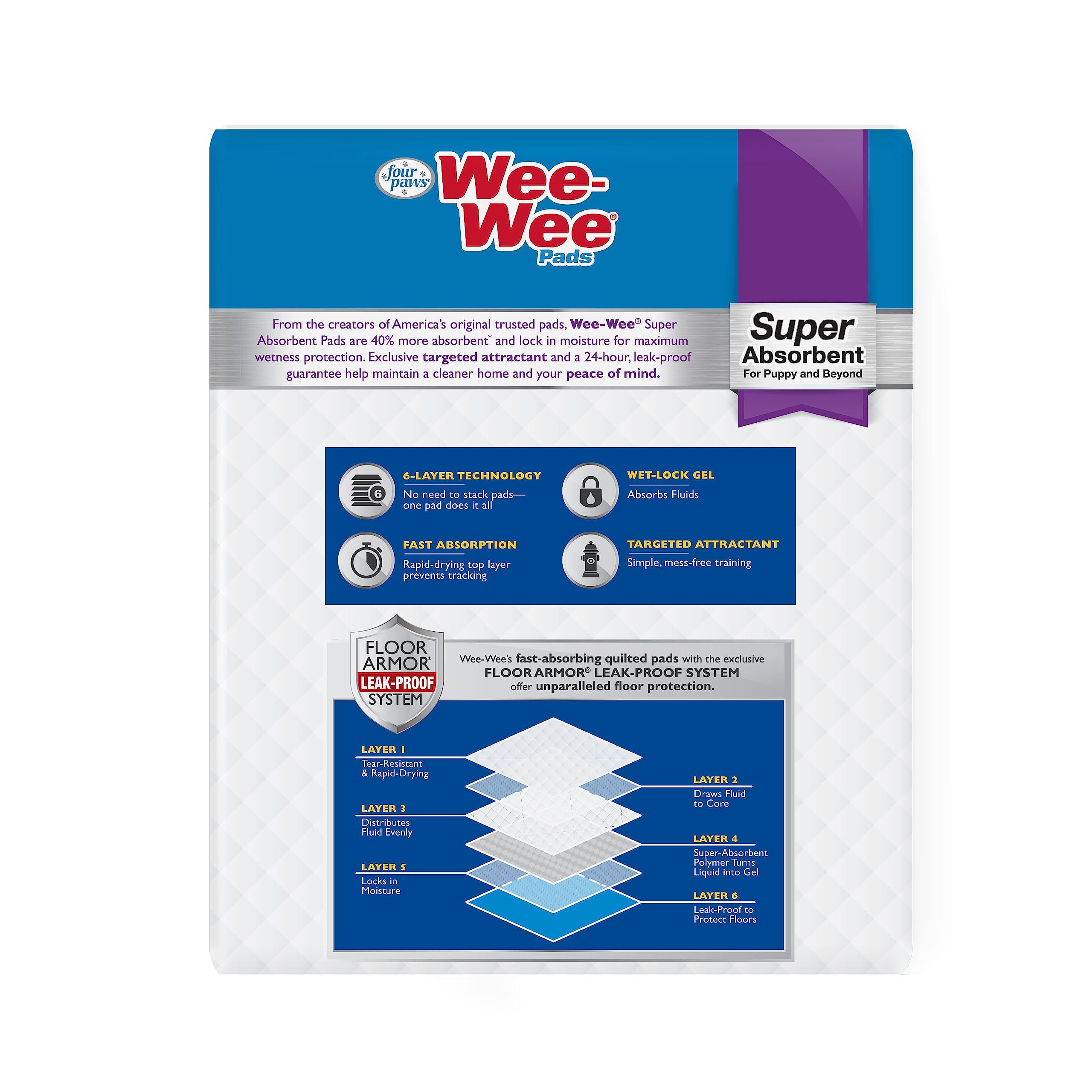 Four Paws Wee-Wee empaque compacto para reducir residuos