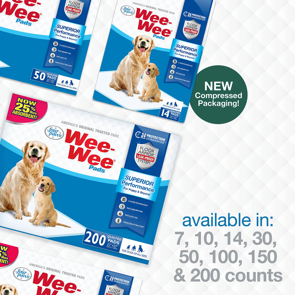 Four Paws Wee-Wee protección anti-derrame para pisos.