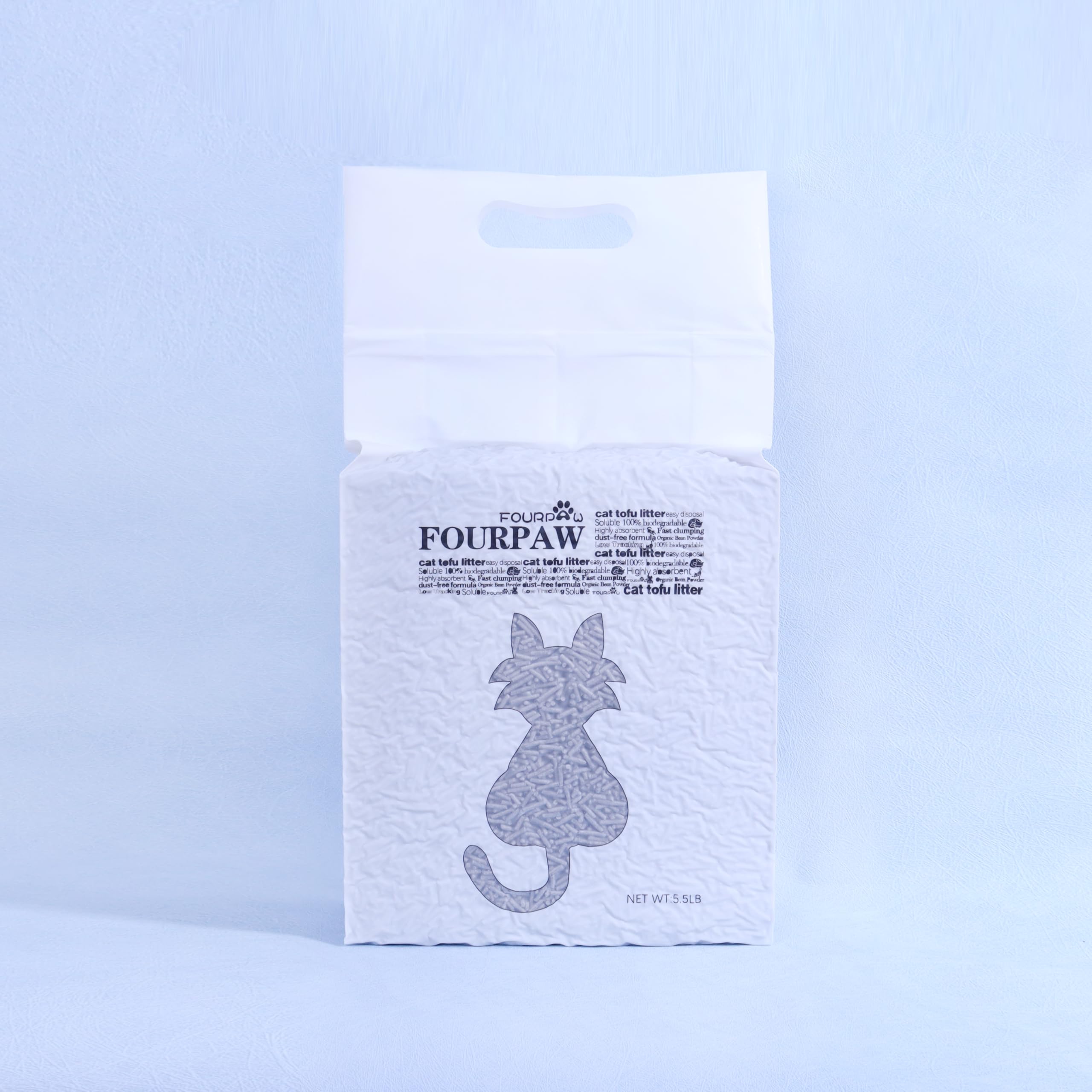 FOURPAW Tofu Cat Litter con carbón activado, bolsa de 5.5 libras, sin fragancia.