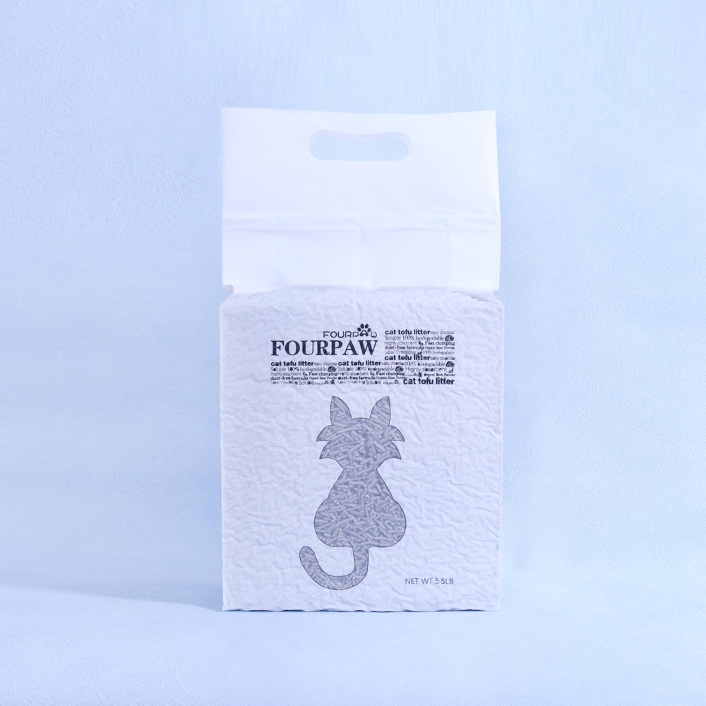 FOURPAW Tofu Cat Litter con carbón activado, bolsa de 5.5 libras, sin fragancia.