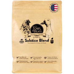 Fowl Treats Solstice, bolsa abierta, snack natural para aves con proteína.