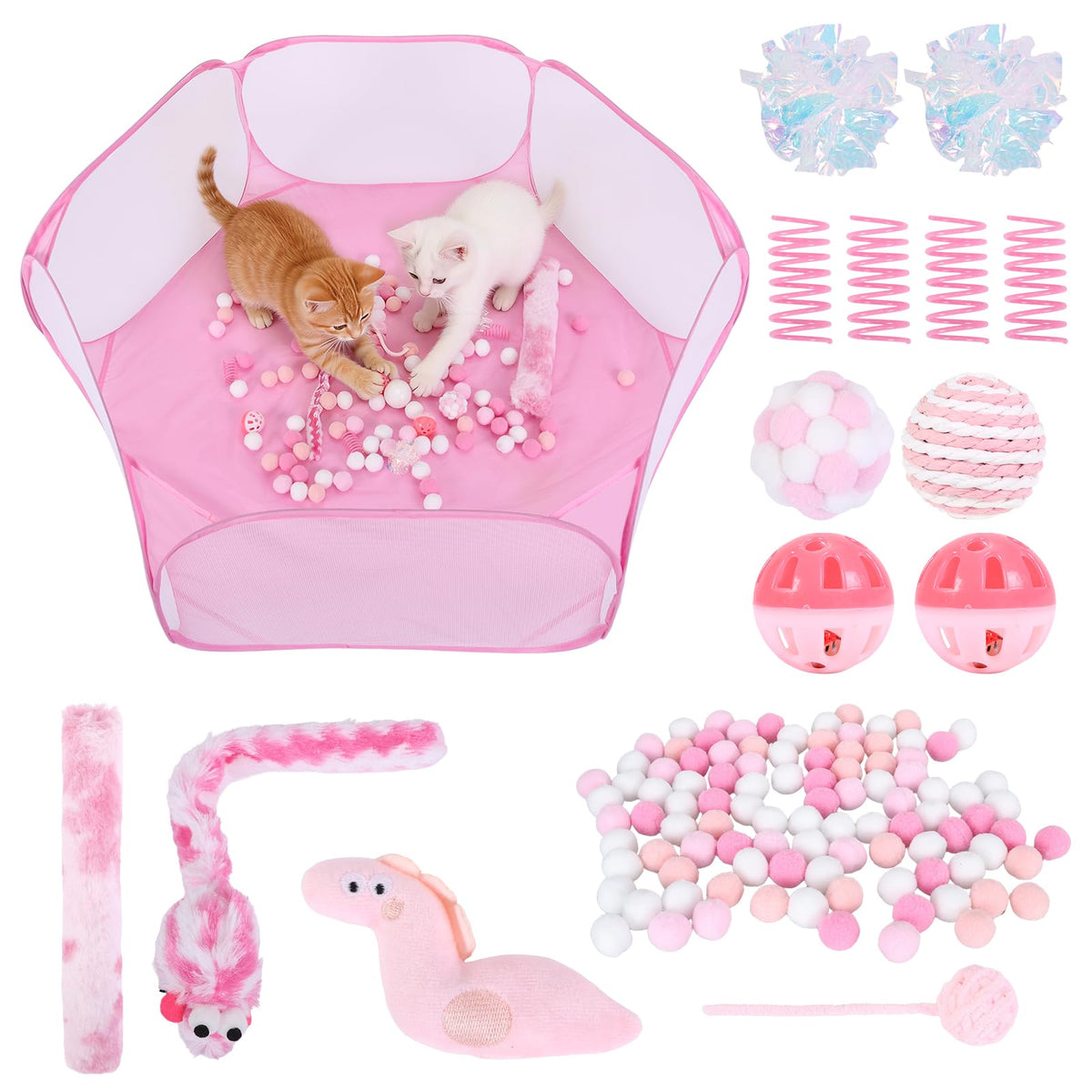 Foxtell jaula de pelotas rosa para juego interior seguro