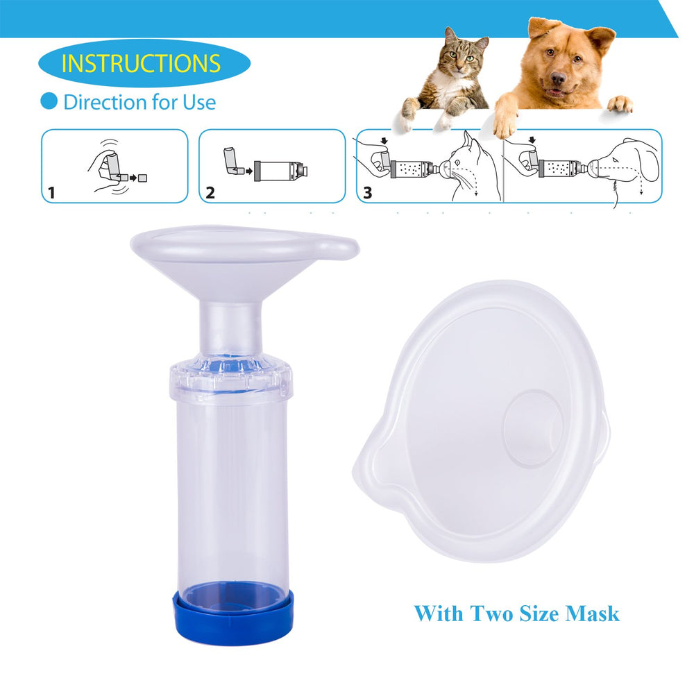 Free-Space cámara de aire para inhalación en mascotas, ayuda a administrar dosis con menos esfuerzo.