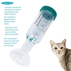 Free-space Cat Inhaler Spacer indicador de respiracion para optimizar entrega