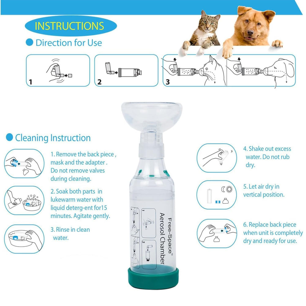 Free-space Cat Inhaler Spacer mascara redonda grande para gatos grandes
