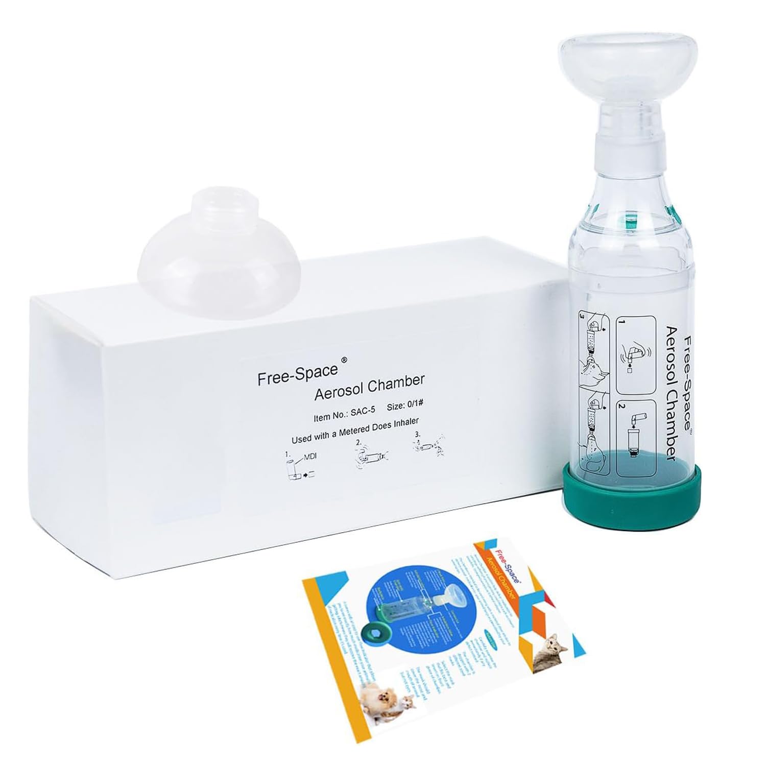 Free-space Cat Inhaler Spacer set de dos mascaras incluidas