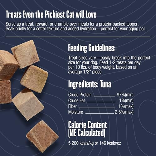 Freeze-dried tuna pieces close-up with crisp texture and aroma.