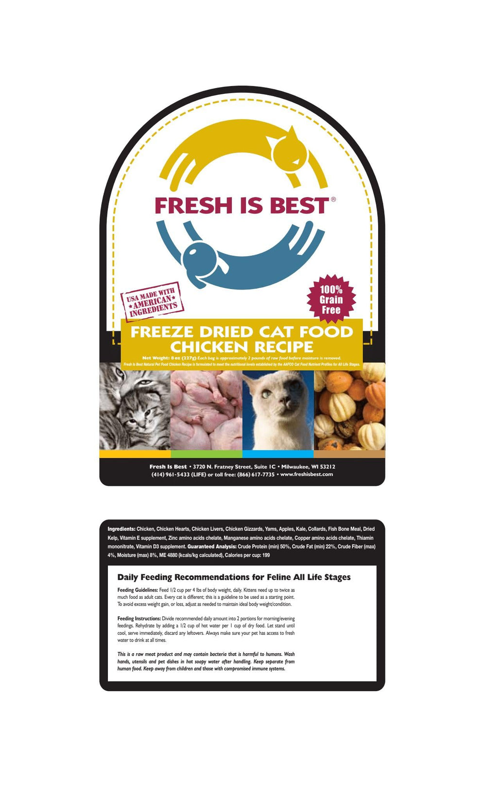 Fresh Is Best pollo liofilizado textura crujiente: ideal para premiar y estimular el apetito.