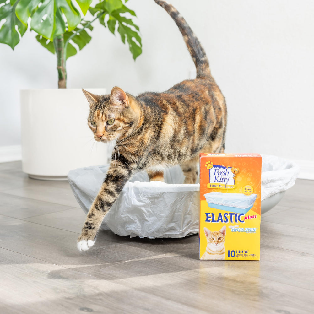 Paquete de diez liners Fresh Kitty para uso continuo.