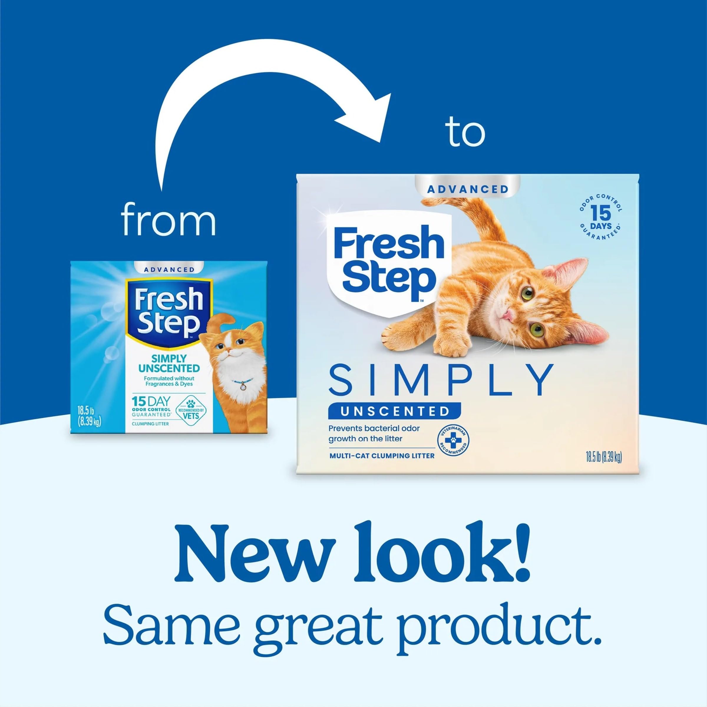 Fresh Step Advanced sin aroma, bolsa de 18,5 lb para recambio fácil.