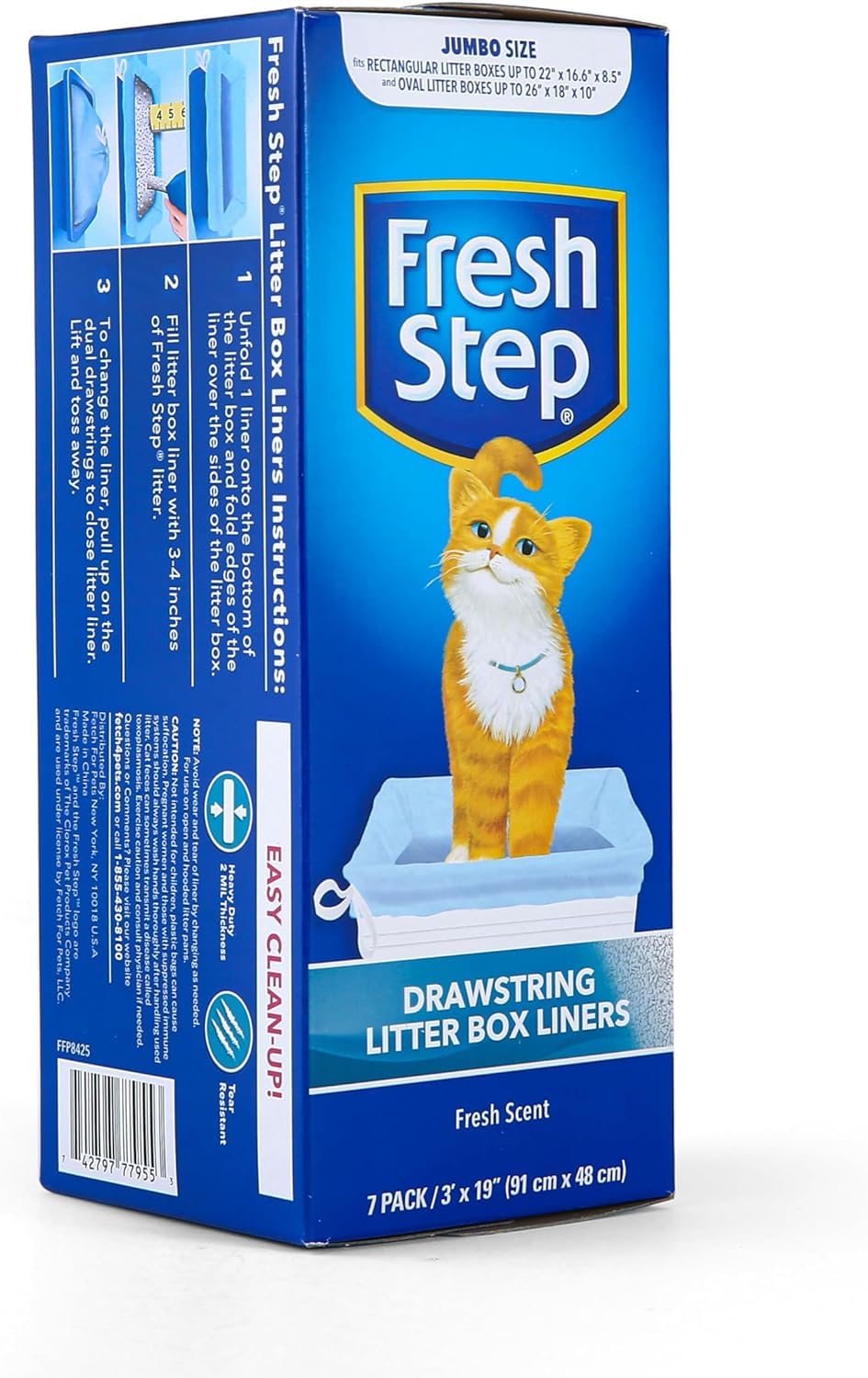 Fresh Step bolsas arenero jumbo, tamaño grande, cubren bordes para mayor cobertura.
