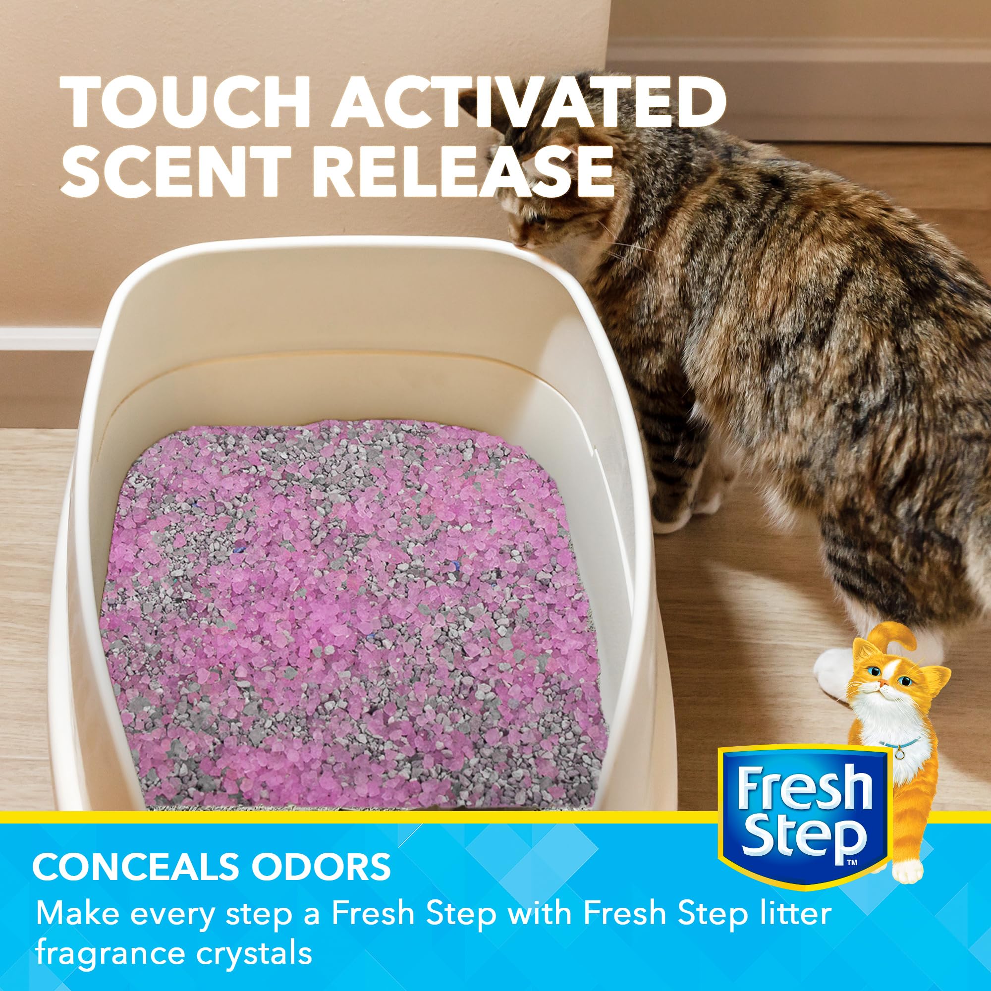 Fresh Step cristales aroma flor dulce: fragancia suave para un ambiente agradable.