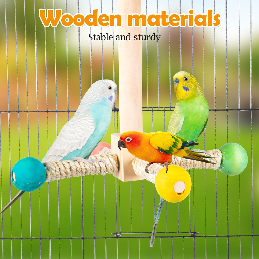 FrgKbTm accesorio de jaula para aves, ofrece entretenimiento en varias posiciones.