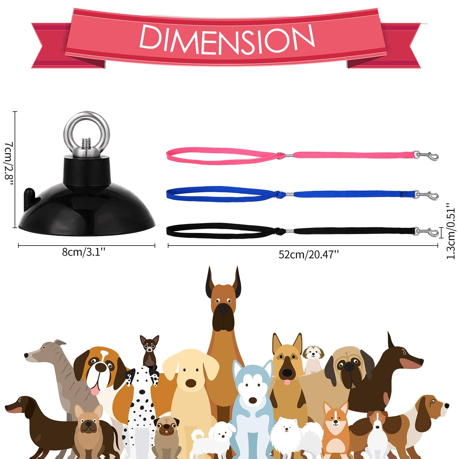 Frienda amarras de nylon de 52 cm con ajuste cómodo para mascotas