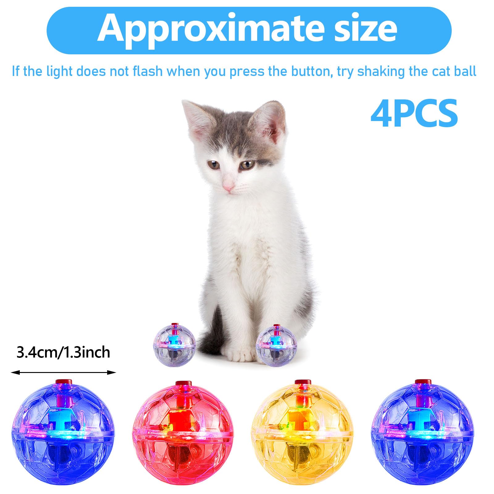 Frienda balle lumineuse chat en mouvement, accès facile et jeu interactif