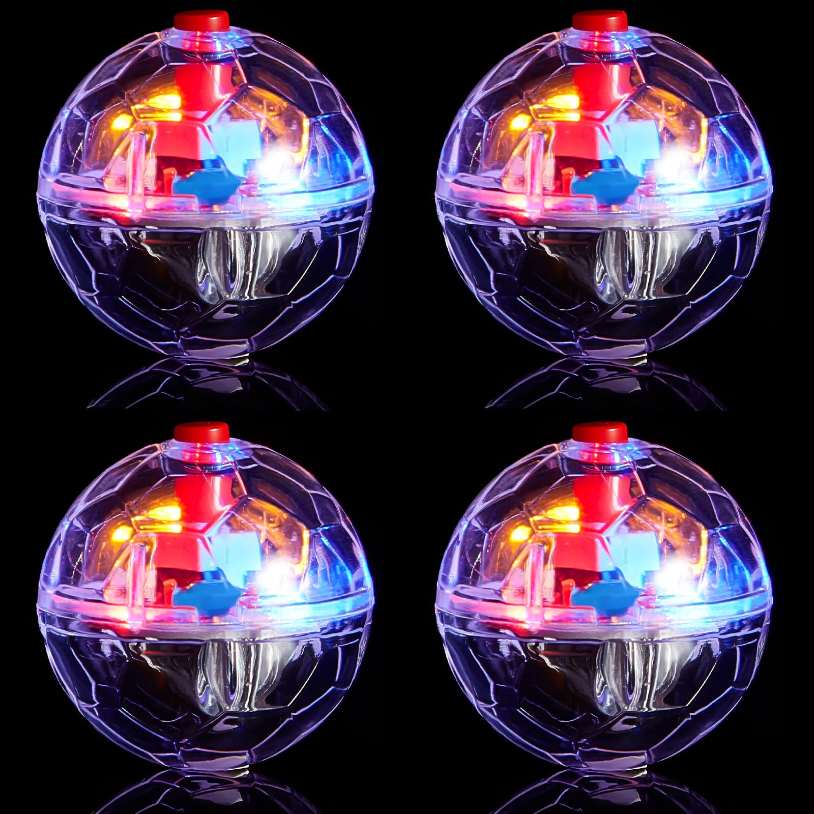 Frienda balle lumineuse pour chat transparente, 4 pièces, stimule le jeu