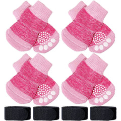 Frienda botas antideslizantes para gatos y perros, tamaño S en rosa, protección de patas en interiores