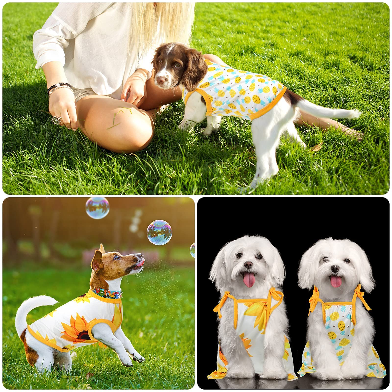 Frienda detalle elastico camisetas perro, fácil de poner y quitar.