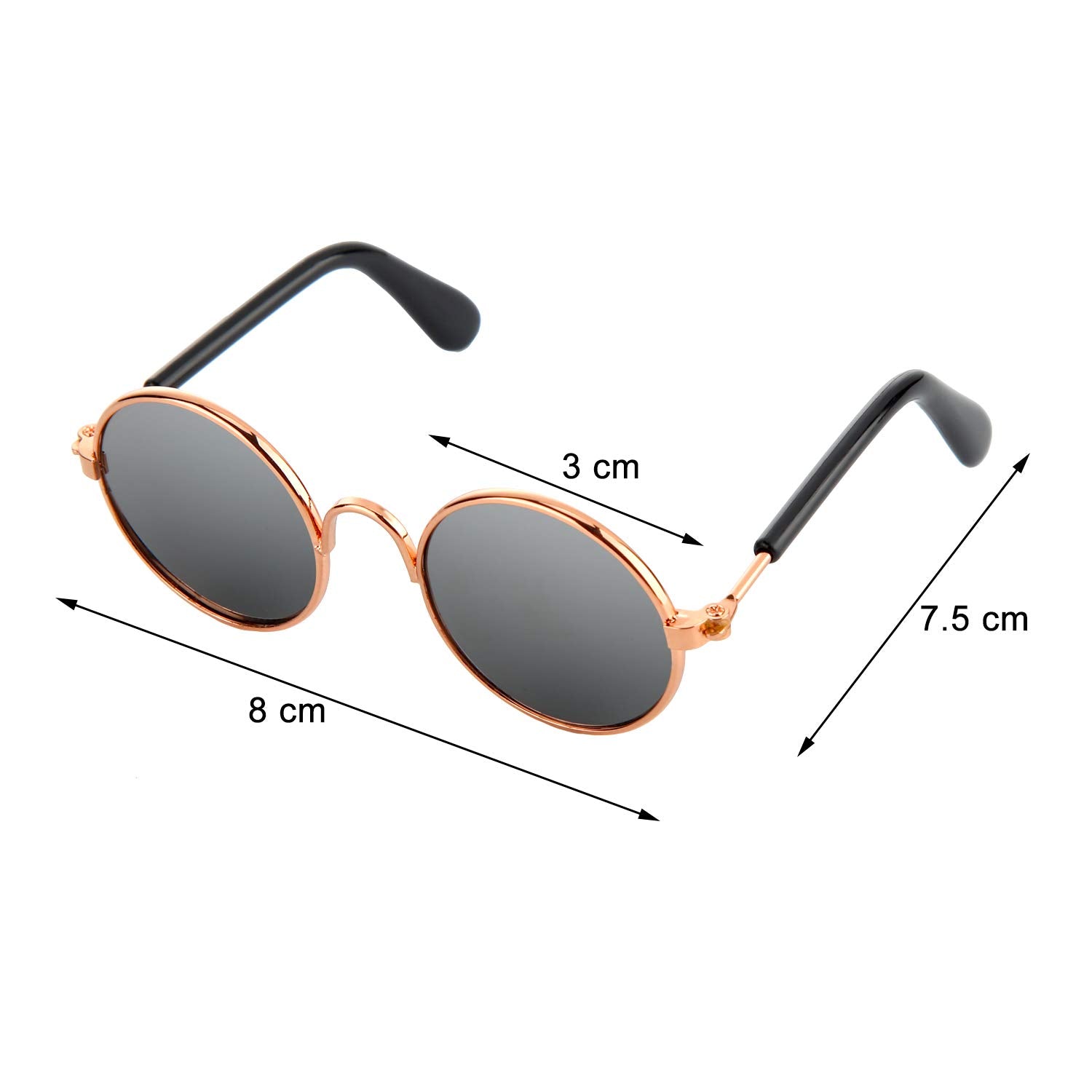 Frienda gafas para perros y gatos, estilo retro con aro metálico.